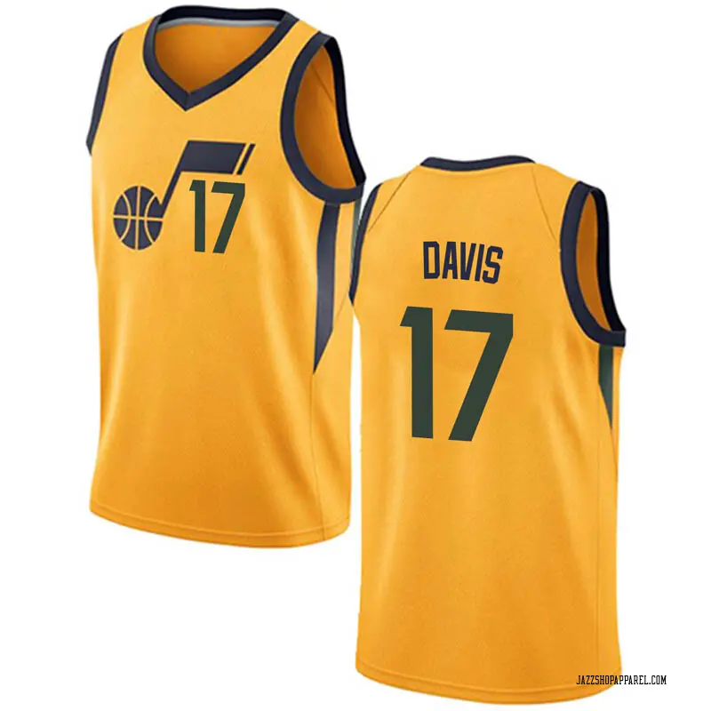 Nike Utah Jazz Swingman Gold Ed Davis Jersey - Statement Edition - Men's