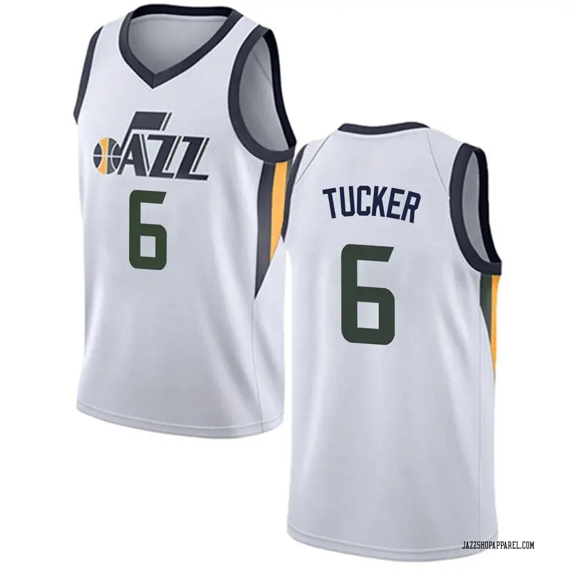 Nike Utah Jazz Swingman White Rayjon Tucker Jersey - Association